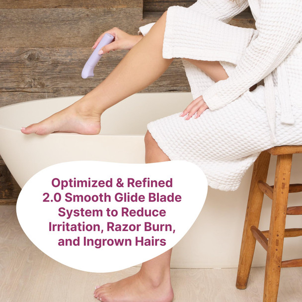 HAPPY CURVES Smoothie 2.0 Bikini Trimmer - Electric Razor for Women Waterproof Hair Groomer with Adjustable Guards Personal Shaver for Pubic Hair Ladies Intimate Shaver and Body Trimmer (Guava)