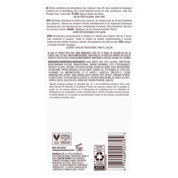 Bain de Terre Sweet Almond Oil Long & Healthy Conditioner Strength & Protection for Weak Damaged Hair with Argan & Monoi Oils Paraben-Free Color-Safe Vegan