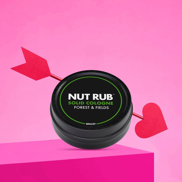 Ballsy Body & Groin Rub Cologne for Everywhere with Beeswax Coconut and Sunflower Seed Oil Forest and Fields .85 oz