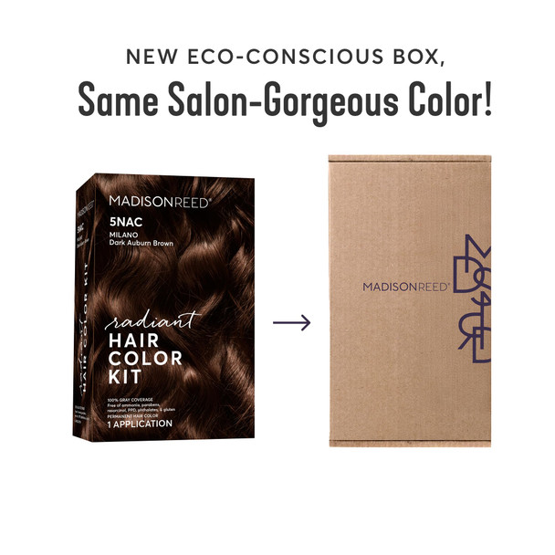 Madison Reed Radiant Hair Color Kit - 5NAC Dark Chocolate Brown with Copper-Auburn Undertones (Milano Brown) Dimensional Gray Hair Blending Permanent Hair Dye PPD-Free & Ammonia-1 Pack
