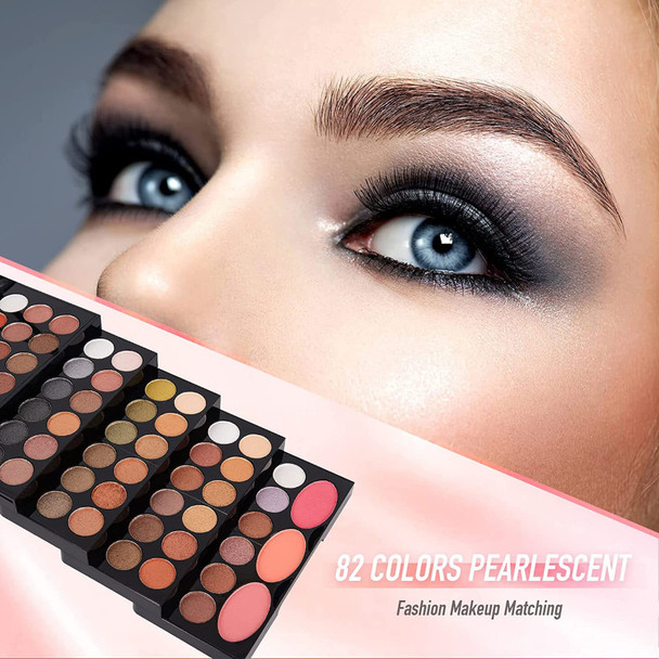 MISS ROSE M 148 Colors Makeup Pallet,Professional Makeup Kit for Women Full Kit,All in One Makeup Sets for Women&Beginnerinclude EyeshadowLipstickEyelinerConcealermakeup brush(045 Set-Black)