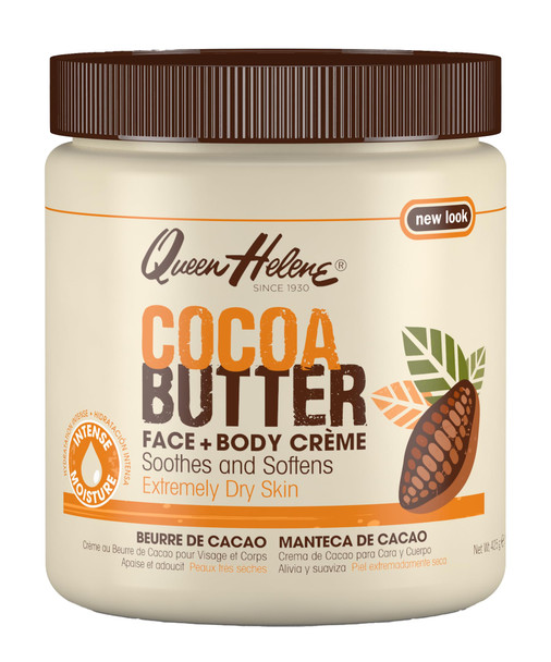 Queen Helene Cocoa Butter Face & Body Cream – Extra Rich Moisturizing Formula for Dry Skin | Softens Smooths & Restores Radiance | 4.8 oz Jar