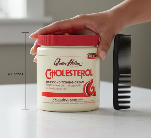 Queen Helene Cholesterol Hair Conditioning Cream – Deep Repair Treatment for Dry Damaged & Chemically Treated Hair | Moisture-Restoring Mask | 15 oz Jar | Deep Moisture