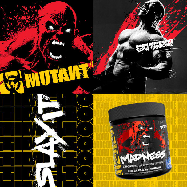 MUTANT MADNESS | Ultra-Concentrated Pre-Workout Supplement | 360mg Caffeine 4g Pump & Performance Blend Beta-Alanine Energy & Focus| 30 serve | 270g | Blue Raspberry
