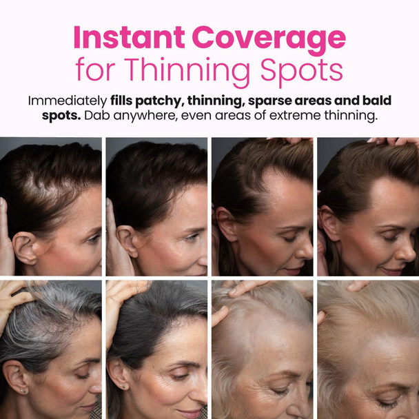 Prime Prometics Instant Coverage Hairline Powder for Mature Women – Covers Grays Roots & Thinning Areas – Water & Sweat-Resistant – Natural Fuller-Looking Hairline (Ash Brown)