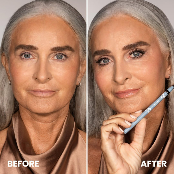 PRIME PROMETICS PrimeEyes Glide Eyeliner for Mature Women – Water-Resistant Long-Stay and Mess-Proof – Gel Cream Texture Discreet Sharpener and Effective Smudger (Wood (brown))