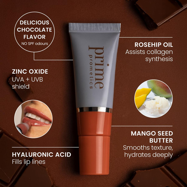 PRIME PROMETICS PrimeLip SPF 35 Lip Oil for Mature Women – UVA & UVB Shield – Intense Long-Lasting Hydration – Vibrant Color & Non-Sticky Shiny Gloss (Bright Berry)
