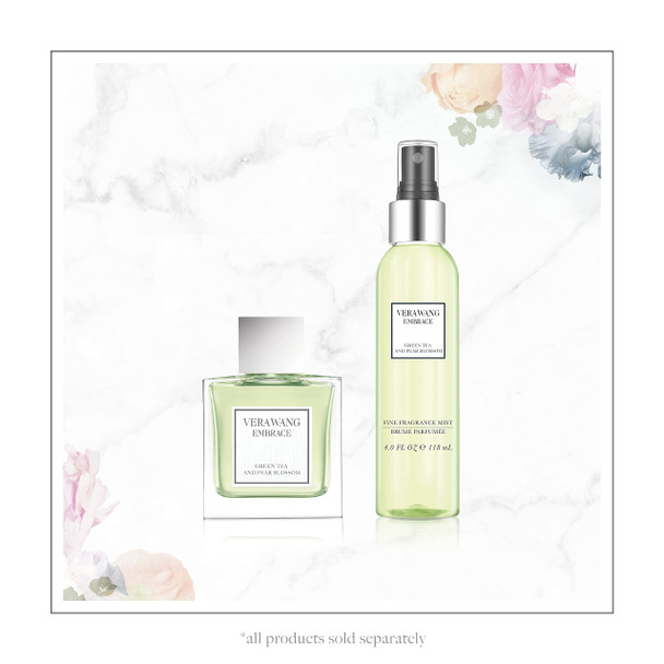 Vera Wang Embrace Green Tea and Pear Blossom Body Mist 8.1 fl oz (Pack of 1) Notes of Earthiness Peony and Sandalwood Women's Fragrance Long Lasting Everyday Fragrance