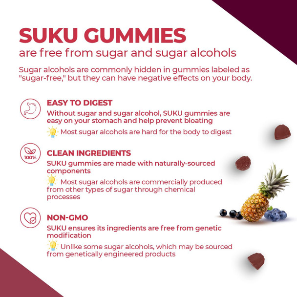 Suku Vitamins - Ultimate Immunity Elderberry Gummies for Immune Support Immunity Vitamins with Echinacea and Propolis Sugar-and-Gluten-Free Non-Gmo Gummy Vitamins 60 Counts