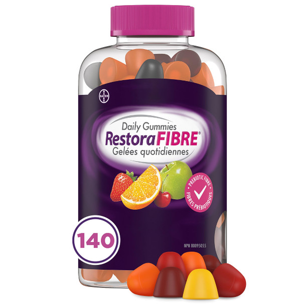 RestoraLAX RestoraFIBRE Daily Prebiotic Fibre Gummies - Fibre Supplements For Men And Women Naturally Sourced Inulin Promotes Regularity And supports Healthy Digestive system Gentle Constipation Relief For Adults 140 Count