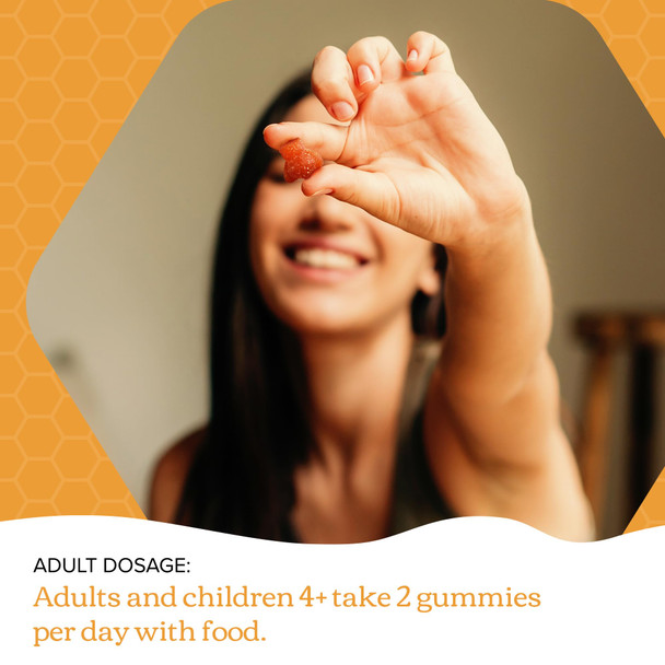 HONIBE HONEY GUMMIES Omega 3 Gummies for Kids and Adults | Made in Canada | Supports Brain Health | Trusted Source of Omega-3 EPA & DHA Vitamins | Sustainably Sourced Fish Oil | No Fishy Taste | Omega 3 Fatty Acids | 60 Gummies