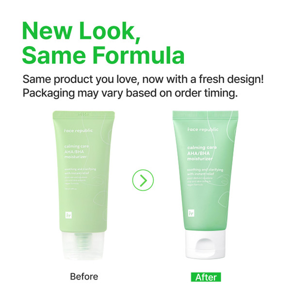 Republic Store Face Republic Calming Care AHA BHA Moisturizer 50ml 1.69 fl oz  Soothing Gel Cream  Lightweight  Clarifying and  Moisturizing  Squalane Cica Aloe  For oily irritated skin  Vegan Korean Skincare