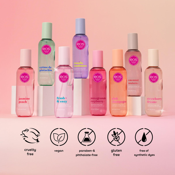 eos Cashmere Body Mist Crème de Pistachio Body Spray for Women Pistachio Perfume Hair Mist Moisturizing Hyaluronic Aci Glycerin Vegan Cruelty-free 6 fl oz