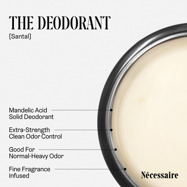Nécessaire The Deodorant Santal | Aluminum Free Deodorant For Women & Men. Extra Strength Treatment with Mandelic Acid. Free of Baking Soda Ozokerite & Silicones (75 g/2.5 oz)