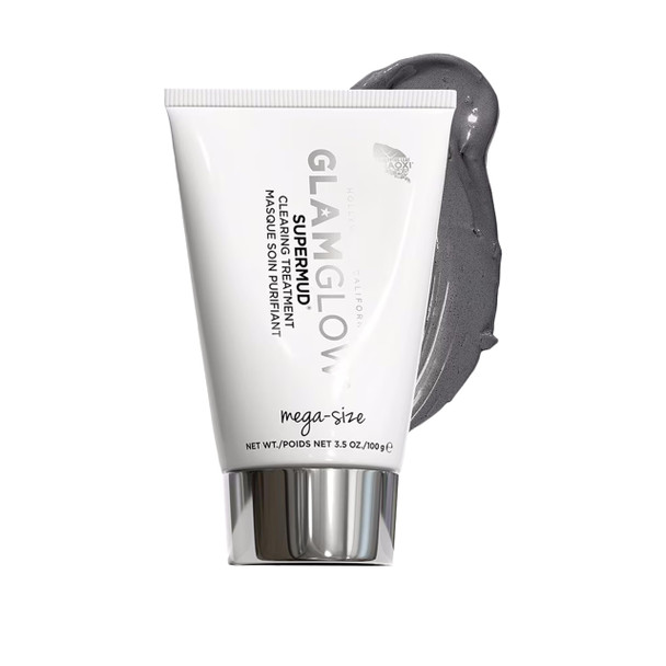Glamglow SUPERMUD Instant Clearing Treatment Face Mask | Clearing Face Mask For Acne Prone Skin and Oiliness to help Minimize Pores | Activated Charcoal BHA & AHAs
