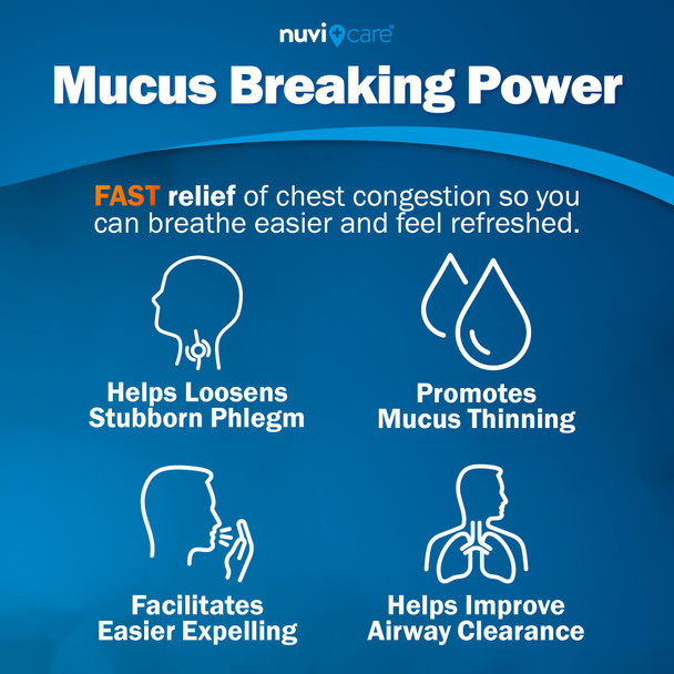 Nuvicare Expectorant Mucus Relief 400mg  Guaifenesin 400mg Tablets - Fast Chest Congestion Relief for Adults - Compare to Mucinex Tablets - Generic Mucus Clear for Phlegm and Congestion (100 Count)