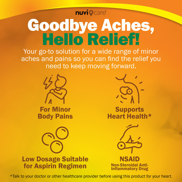 NUVICARE Low Dose Aspirin 81mg for Adults Coated Caplets  Compare to Active Ingredient in Low Dose Bayer Aspirin for Adults  Safety Coated (300 Count)