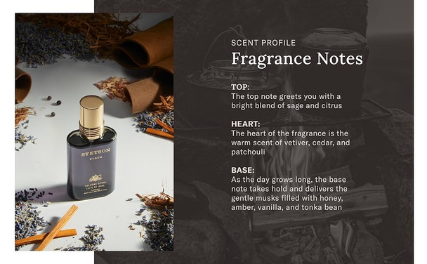 PureScents Stetson Black - Original After Shave for Men - Masculine Woody Dark and Spicy Scent with Fragrance Notes of Sandalwood Spices and Suede - 3.4 Fl Oz