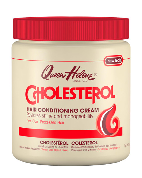 Queen Helene Cholesterol Hair Conditioning Cream – Deep Repair Treatment for Dry Damaged & Chemically Treated Hair | Moisture-Restoring Mask | 15 oz Jar | Deep Moisture