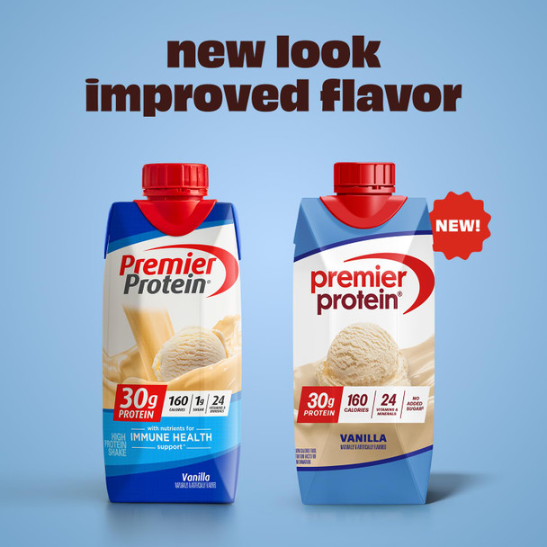 Premier Protein Shake Vanilla 30g Protein No Added Sugar 24 Vitamins & Minerals to Support Immune Health 11 fl oz 4 Pack