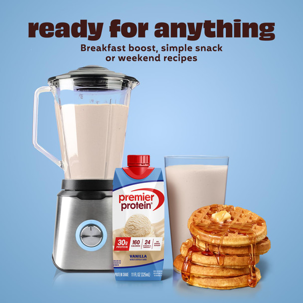 Premier Protein Shake Vanilla 30g Protein No Added Sugar 24 Vitamins & Minerals to Support Immune Health 11 fl oz 4 Pack