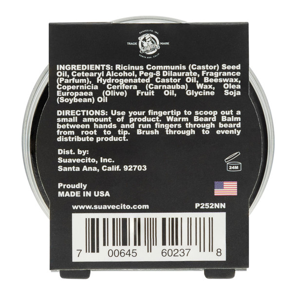 Suavecito Original Scent Beard Balm 1.5 oz Can - No Flaking Eliminates Dryness & Itchiness - Conditions Nourishes Hair & Skin