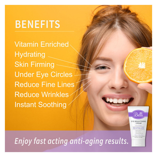 Belli eye cream for brightening wrinkles dark circles anti-aging skin renewing and puff, Enriched Vitamin | Skin Smoothing | For All Skin Types & Pregnancy-safe Safe