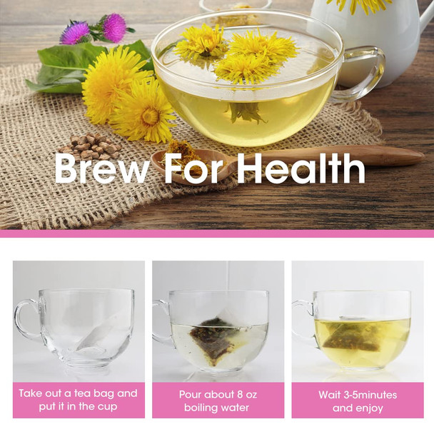iMATCHME Organic Roasted Dandelion Root Tea with Milk Thistle and Peppermint - Herbal Tea for Cleanse and Digest, 40 bags