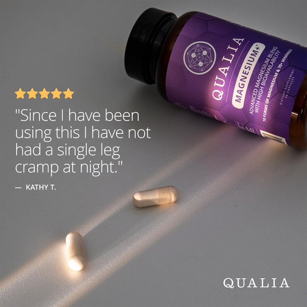 Qualia Magnesium Supplement | 10 Bioavailable Forms Including Magnesium Glycinate with 70+ Supporting Minerals +7 Amino Acids | Doctor-Formulated to Support Sleep Stress Relief Heart Relaxation