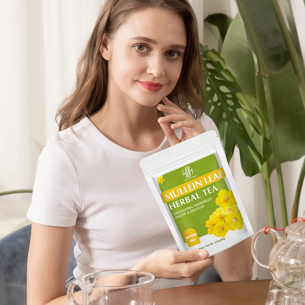 iMATCHME Mullein Leaf Tea, Mullein Tea Bags for Lung Cleanse, Respiratory Support and Mucous Membranes, Herbal Tea Caffeine Free, Non-GMO, 40 Tea Bags