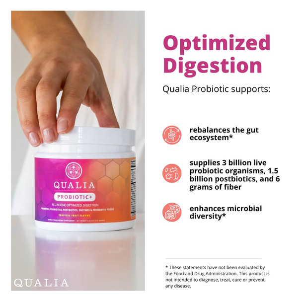 Qualia Probiotic - 28 Science-Backed Spore Probiotics Prebiotics and Postbiotics. Total Gut Support. Soothes Digestive discomfort. Ethically sourced. Promotes Akkermansia Growth. 1 Month Supply