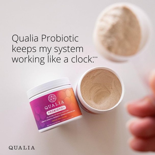 Qualia Probiotic - 28 Science-Backed Spore Probiotics Prebiotics and Postbiotics. Total Gut Support. Soothes Digestive discomfort. Ethically sourced. Promotes Akkermansia Growth. 1 Month Supply