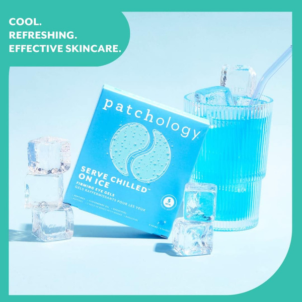 Patchology Iced Cooling Under Eye Mask Patches with Peptides Cloudberry Oil & Bakuchiol – Firming & Soothing Eye Gels to Reduce Fine Lines and Under Eye Bags – Hydrating Under Eye Pads (5 Pairs)