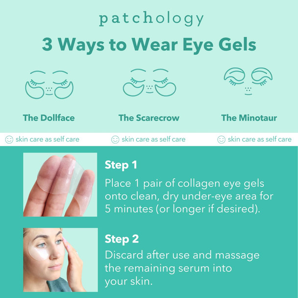 Patchology Under Eye Gel Patches – Natural Eye Masks for Puffy Eyes Dark Circles & Eye Bags Soothing Skincare Treatment for All Skin Types Beauty & Personal Care Essentials (5 Pairs)