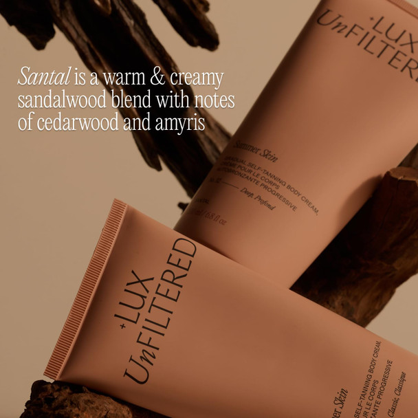 + Lux Unfiltered N°32 Summer Skin Classic Gradual Self Tanner Hydrating Self Tanning Lotion with Shea Butter & Squalane - Non-Sticky No Transfer Natural-Looking - Vegan Sunless Tanner - Santal