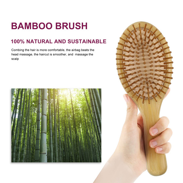 MRD Hair brush Natural Bamboo Paddle Detangling Hairbrush Massage Scalp Thick/Thin/Curly/Dry Hair For Women & Men
