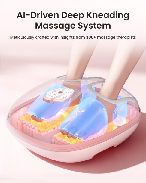 RENPHO Foot Massager Machine with Heat [2026 Upgraded], Shiatsu Foot Massager for Plantar Fasciitis, Birthday Gifts for Women Men, Cordless Control, Best Gifts for Women/Mom/Wife, Pink