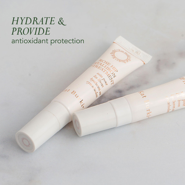 Kat Burki Rose Hip Seed Lip Treatment with Hyaluronic Acid & Retinol Glossy Moisturizing Balm Reduces the Appearance of Fine Lines Plumps & Hydrates 0.5 Fl Oz