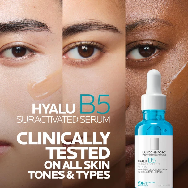La Roche-Posay Hyalu B5 Pure Hyaluronic Acid Serum for Face Vitamin B5 + Hyaluronic Acid + Madecassoside Hydrating Serum Visibly Plumps Skin Sensitive Skin Safe Anti Aging Oil-Free  -  1.01 Fl Oz