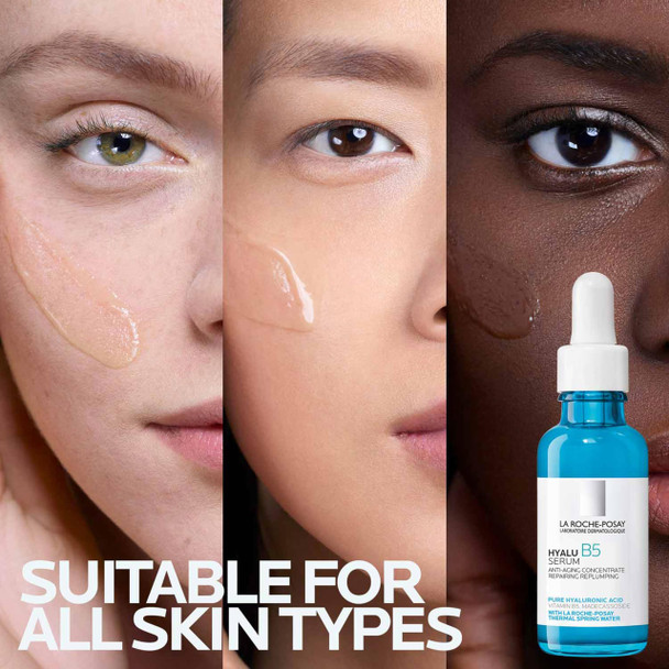 La Roche-Posay Hyalu B5 Pure Hyaluronic Acid Serum for Face Vitamin B5 + Hyaluronic Acid + Madecassoside Hydrating Serum Visibly Plumps Skin Sensitive Skin Safe Anti Aging Oil-Free - 1.69 Fl Oz