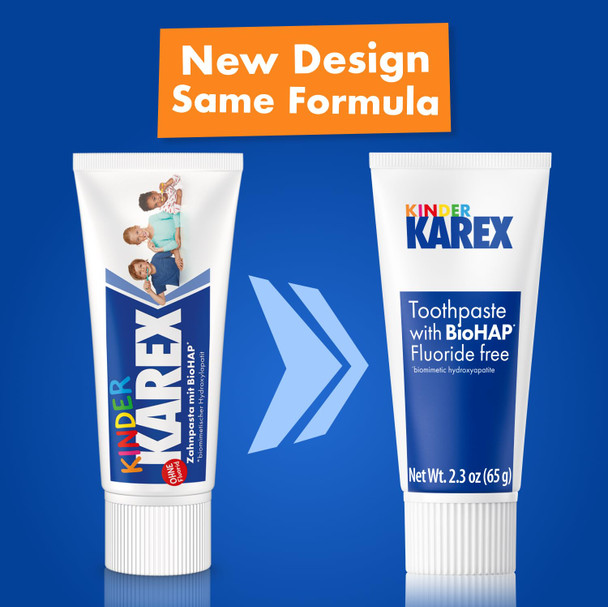 Kinder Karex Hydroxyapatite Kids Toddler Toothpaste I Fluoride Free I Clinically Tested I 2.3 oz