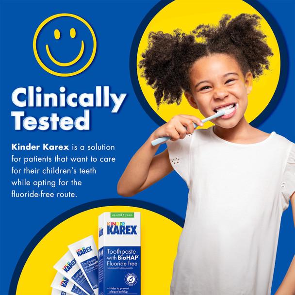 Kinder Karex Hydroxyapatite Kids Toddler Toothpaste I Fluoride Free I Clinically Tested I 2.3 oz