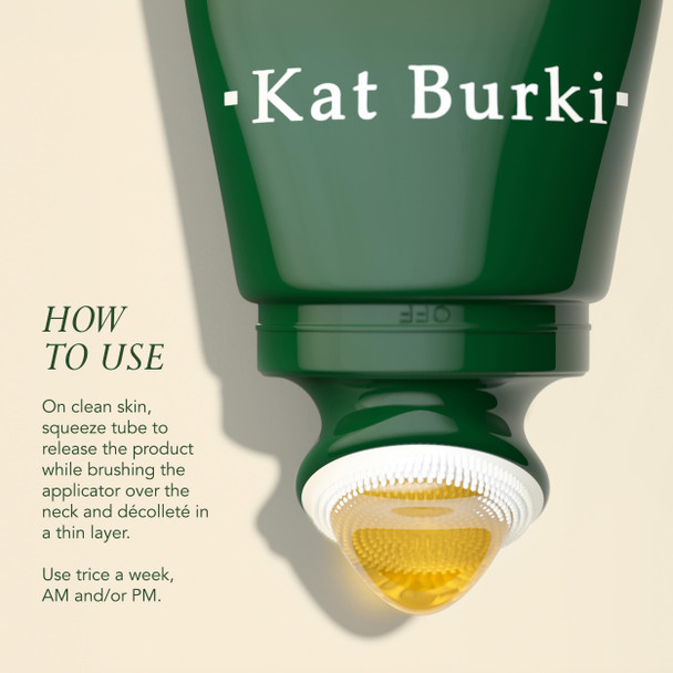 KAT BURKI Form Control Neck Contour & Exfoliating Pen Exfoliating Serum with 5% Stabilized Vitamin C Pumpkin & Papaya Enzymes Marine Collagen & Irish Sea Moss 3.4 Fl Oz