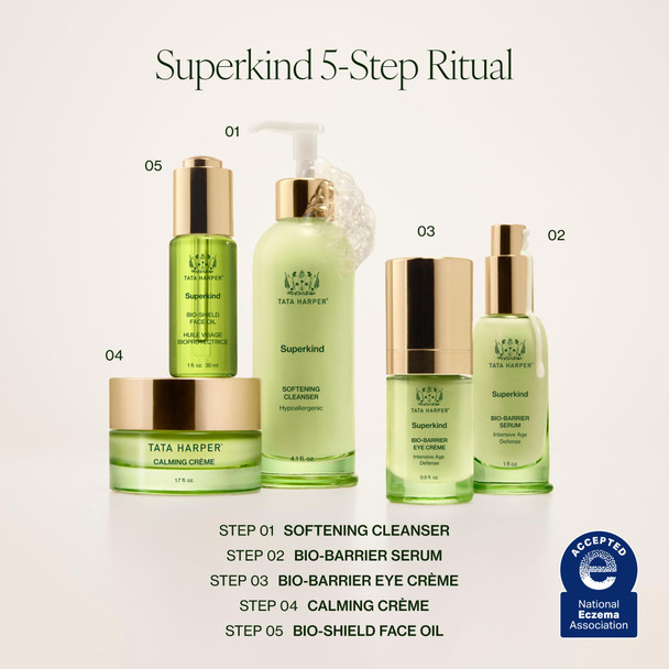 Tata Harper Superkind Bio-Barrier Serum Anti-Aging Serum for Sensitive Skin Redness Soothing Skin Barrier Support Hypoallergenic Fragrance Free Natural Dermatologist Tested 30ml