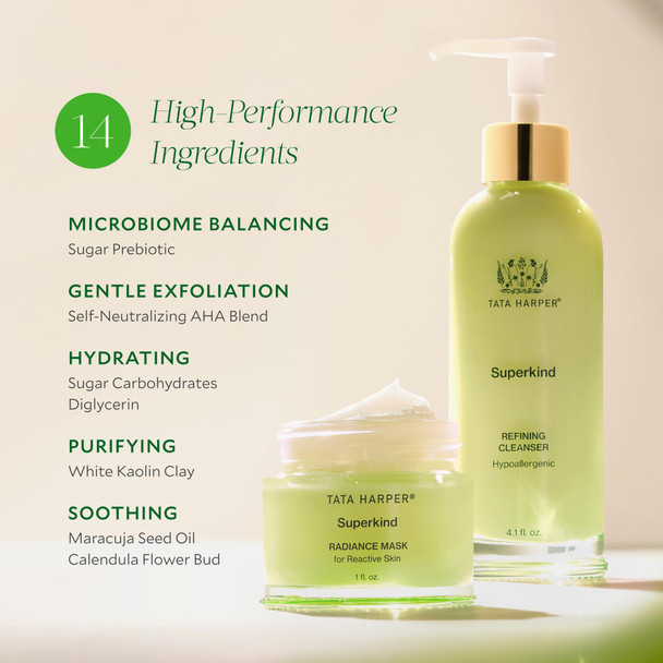 Tata Harper Superkind Radiance Mask Gentle Glow Mask for Sensitive Skin Skin Barrier Support Hypoallergenic Skincare, Fragrance Free Natural Skincare Dermatologist Tested Vegan 30ml