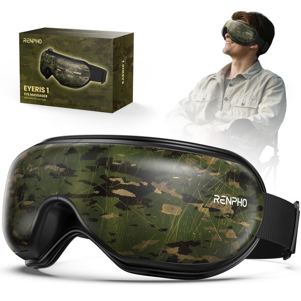 RENPHO Eye Massager with Heat, Mothers Day Birthday Gifts for Mom Women Men Her, Eye Mask for Migraine,Sleep Mask for Dry Eyes Relax, Reduce Strain for Men Dad Eyeris 1 - F-camouflage - Core