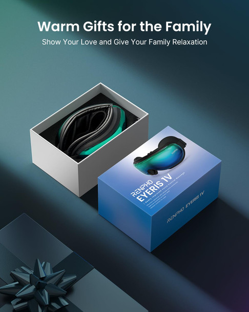 RENPHO Eye Massager with Heat Birthday Gifts for Women Men Her Eyeris 1 Heated Sleep Mask Eye Care Headache Massager for Migraines with Bluetooth Music  Green  Core