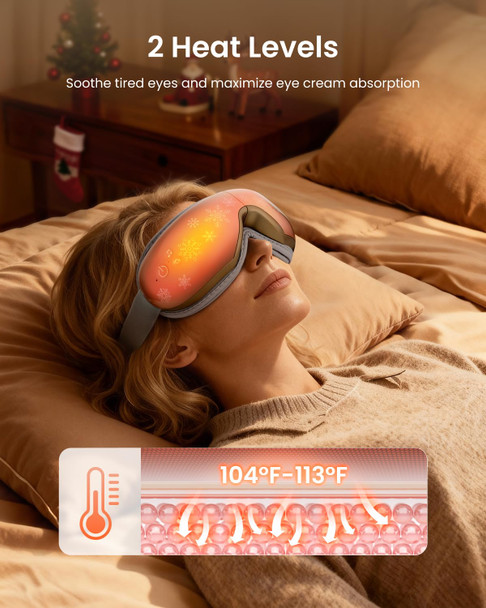 RENPHO Eye Massager with Heat, Mothers Day Birthday Gifts for Mom Women Men Her, Eye Mask for Migraine,Sleep Mask for Dry Eyes Relax, Reduce Strain for Men Dad Eyeris 1 - H-q-xmas Gold - Core
