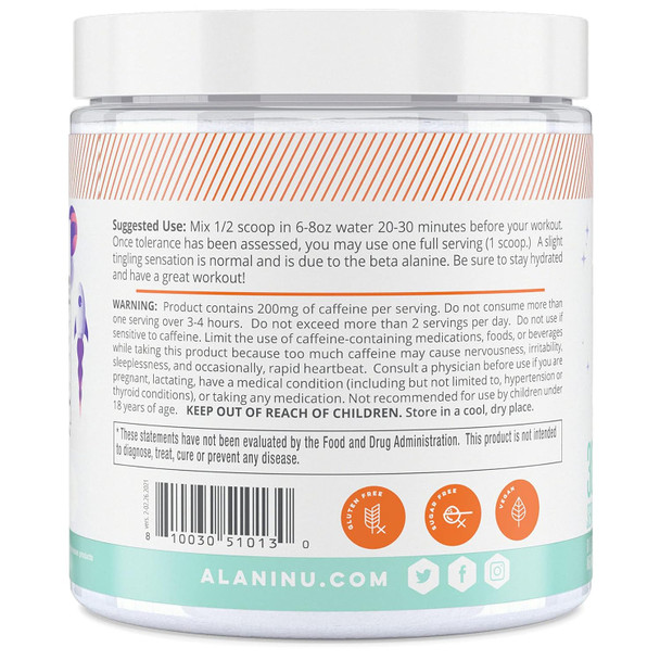 Alani Nu Pre Workout Powder GLAXAY Lemonade, Amino Energy Boost, Endurance Supplement, Sugar Free, 200mg Caffeine, L-Theanine, Beta-Alanine, L-Citrulline, 30 Servings - 10.19 Ounce