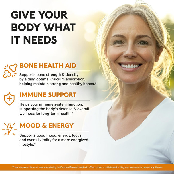 NUTRAHARMONY Vitamin D3 K2 USDA Organic Drops - Vitamin D3 10000 IU & K2 as MK-7 120mcg - Immune & Mood Support, Bone & Teeth Health - Sugar-Free Orange Flavor - Liquid Supplement - Made in USA - 2 FL OZ, 60 Days